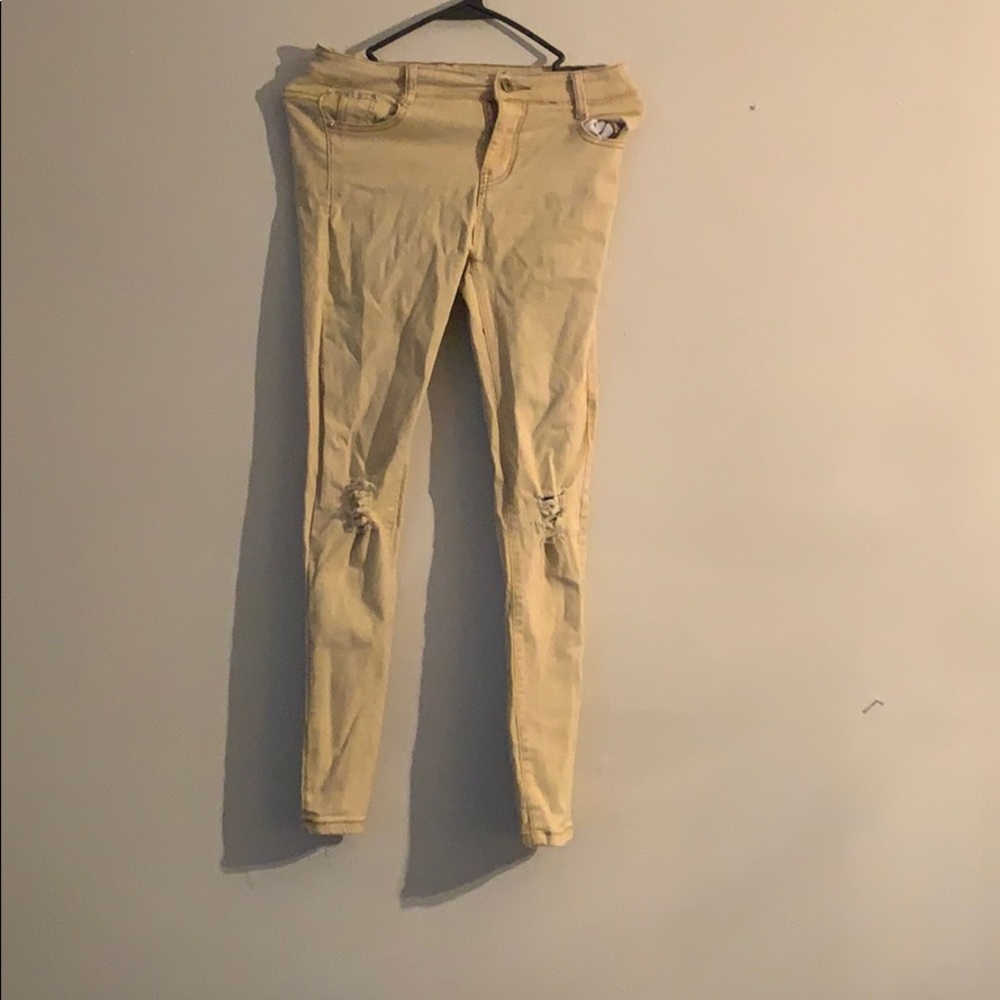 Tan ripped skinny Jeans